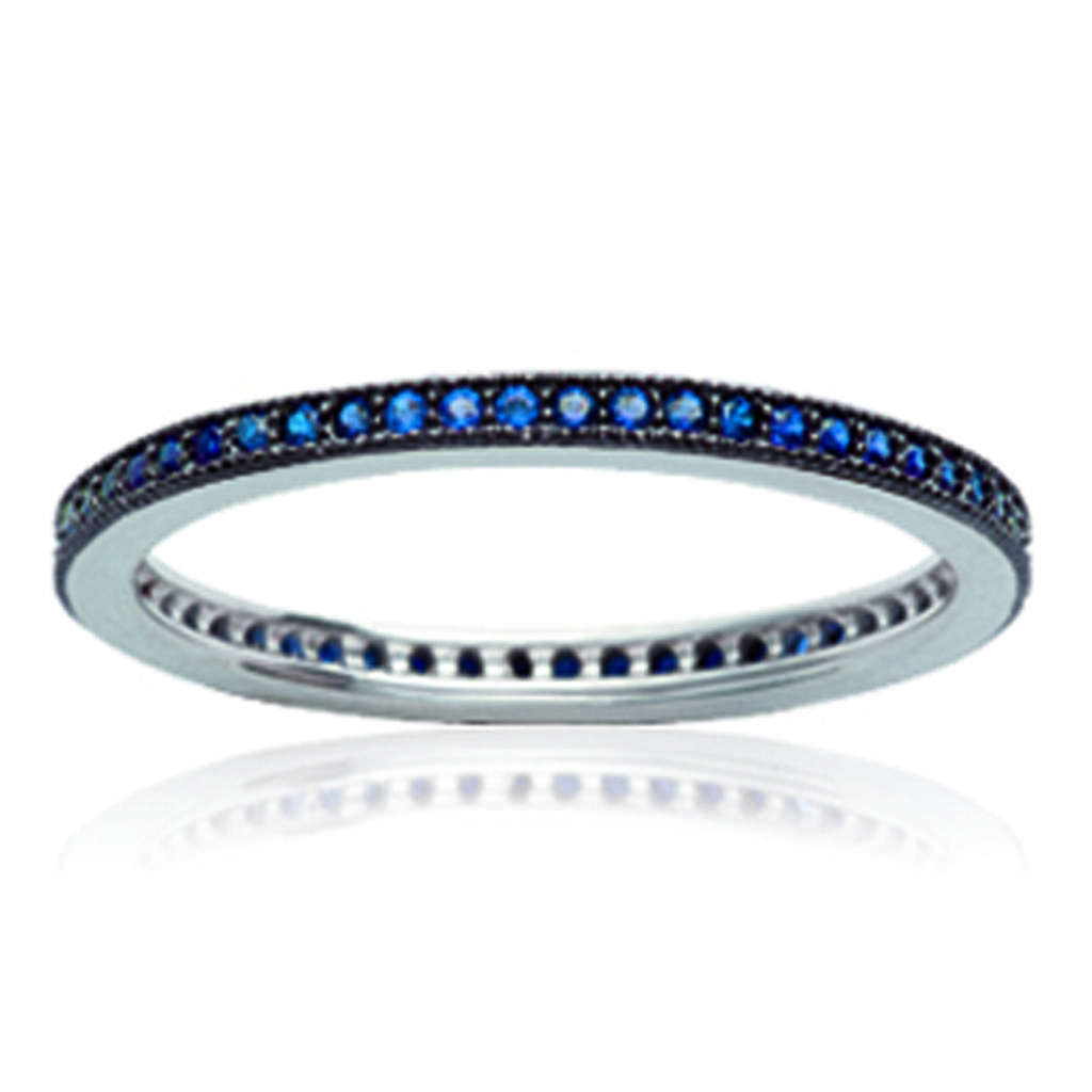 Silver Ring 'For Life' Sapphire (rhodium) - 1 Mm