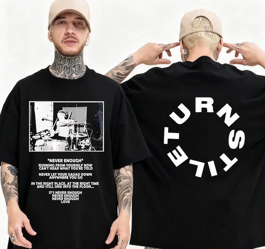 Turnstile Double Rainbow Tshirt 2025 Album Never Satisfied Mens Pure Cotton Tshirt Harajuku Highquality Retro Casual Tshirt