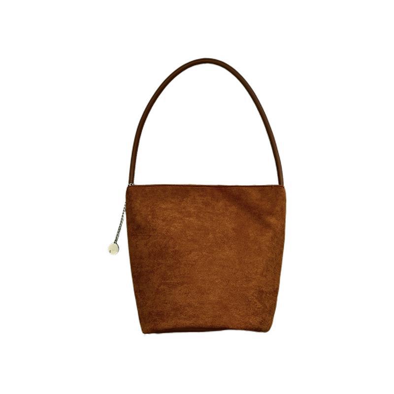 Сумка-ведро из замши Maillard, осенне-зимняя, новая, нишевая, ретро, матовая, сумка через плечо под мышкой, сумка-тоут для поездок на работу