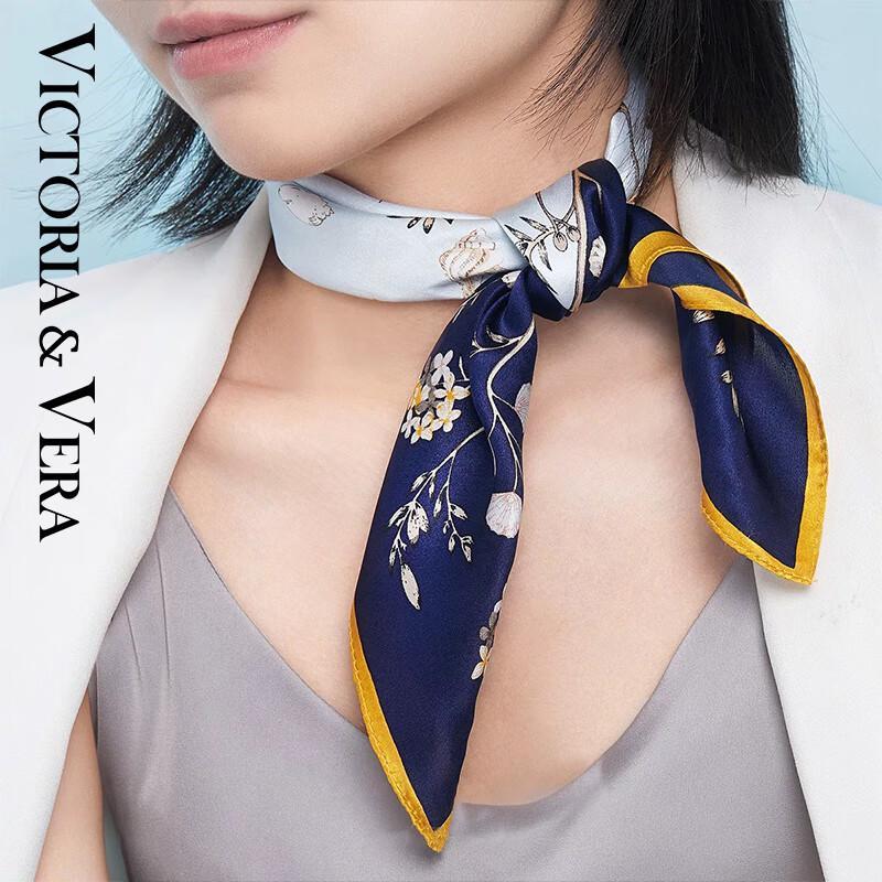 VICTORIA&VERA Elegant Mulberry Silk Printed Scarf