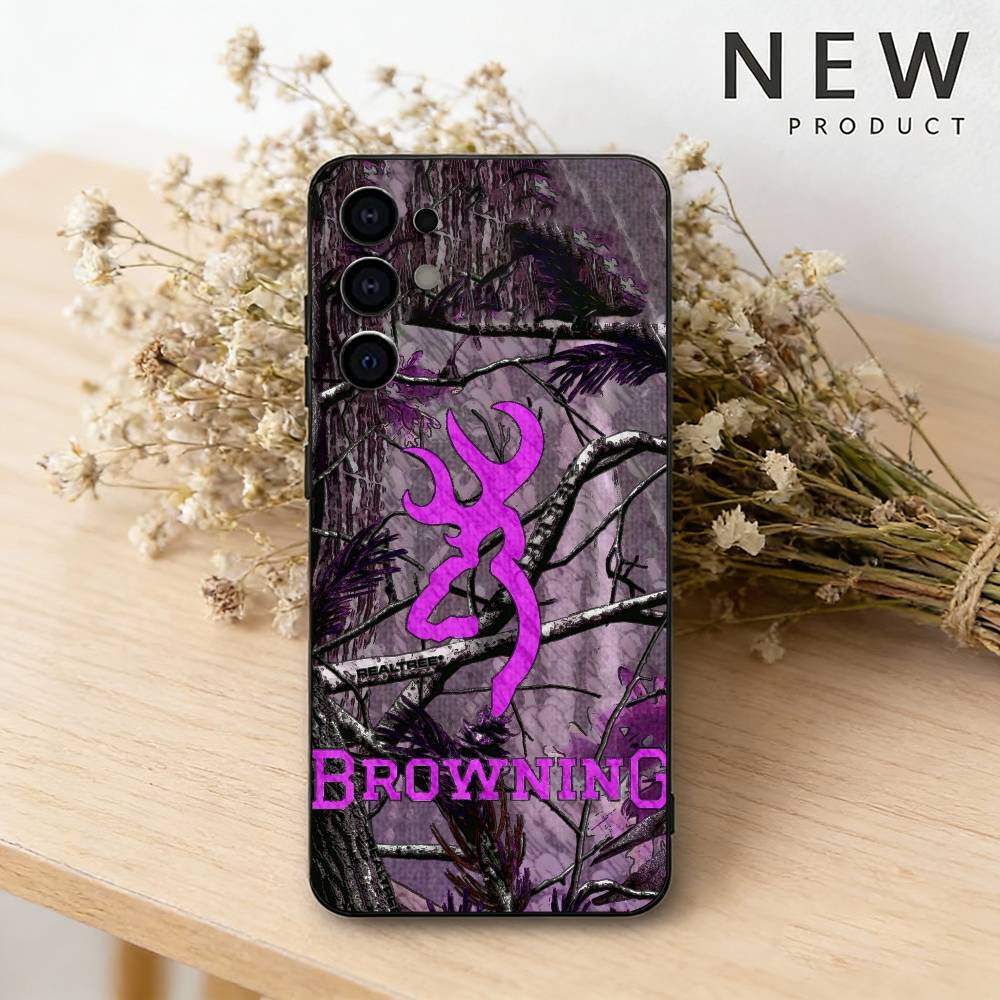 B-browning phone Case For Samsung S26,25,24,21,22,23,30,20,Ultra,Plus,Fe,Lite Black Soft Cover