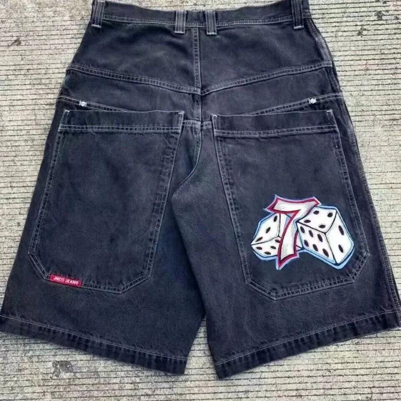 Hip Hop Denim Shorts Couple Streetwear Straight Leg Short Pants Casual Skateboard