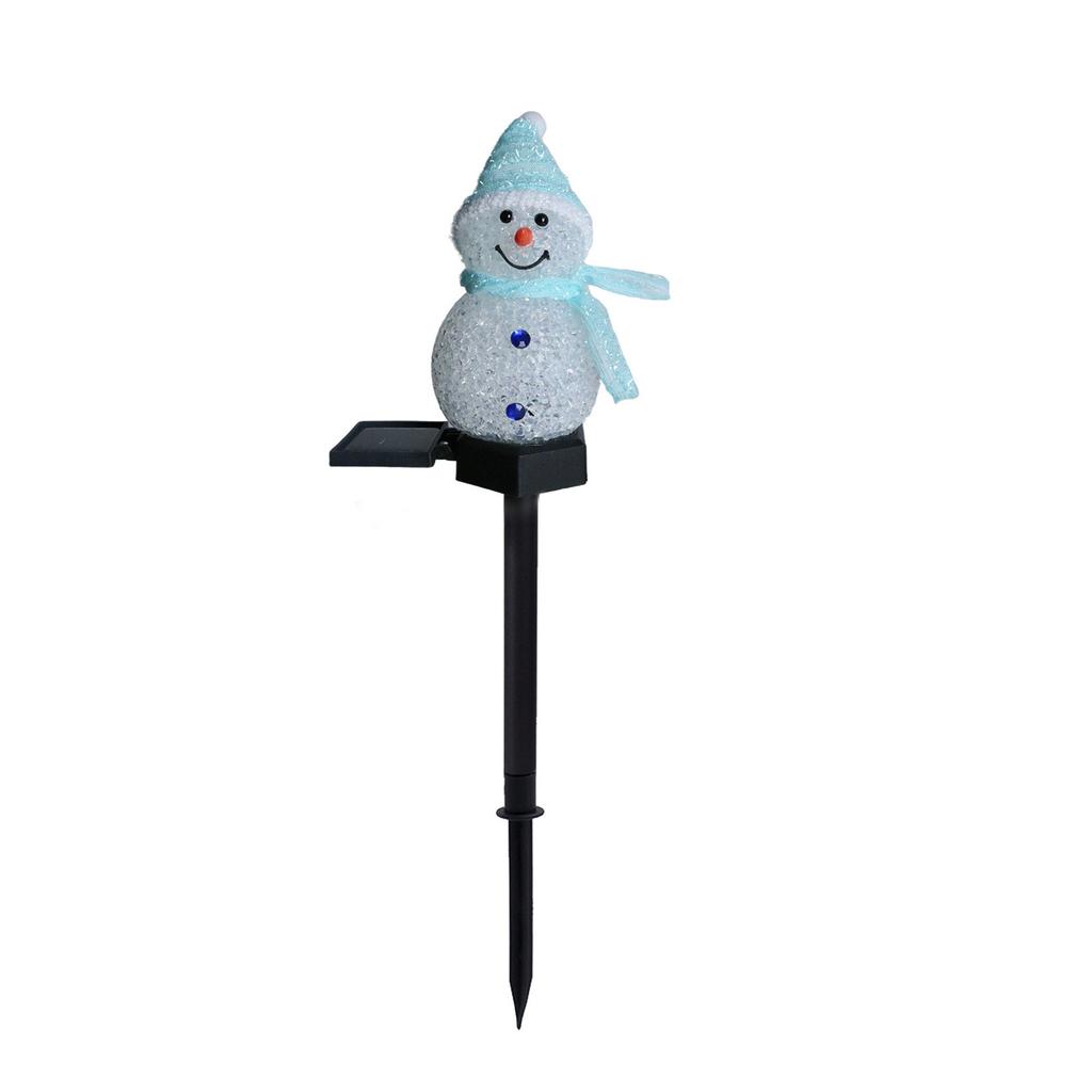 Christmas Solar Snowman Light Outdoor Waterproof Snowman Christmas Stake Solar Light Garden