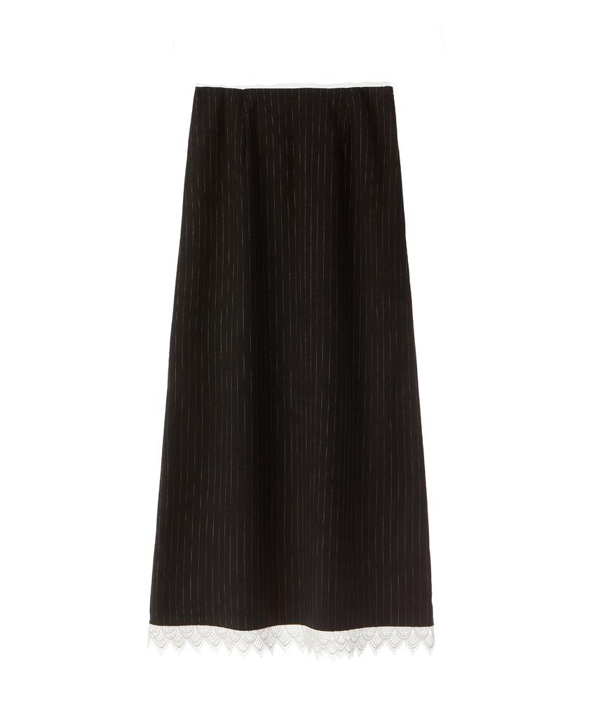 Moi Fair Striped Maxi Skirt/Black
