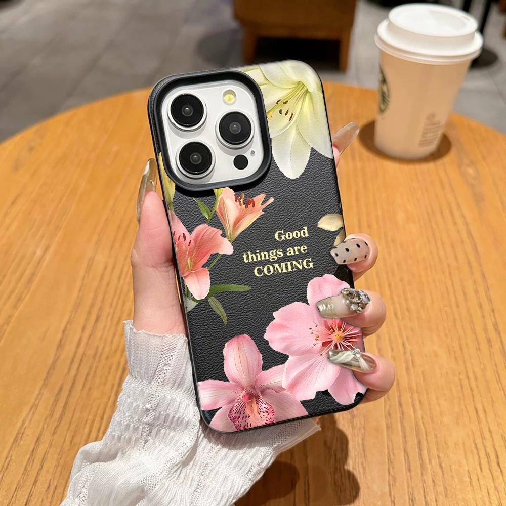 Чехол для телефона с пасторальным цветочным узором для iPhone 17 16 Plus 13 Pro Max 11 15 12 14 17E 16E Прозрачный чехол с полной защитой камеры