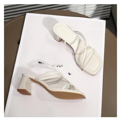 2024 Новые модные женские тапочки летние повседневные женские квадратные с женскими слипонами легкие и удобные