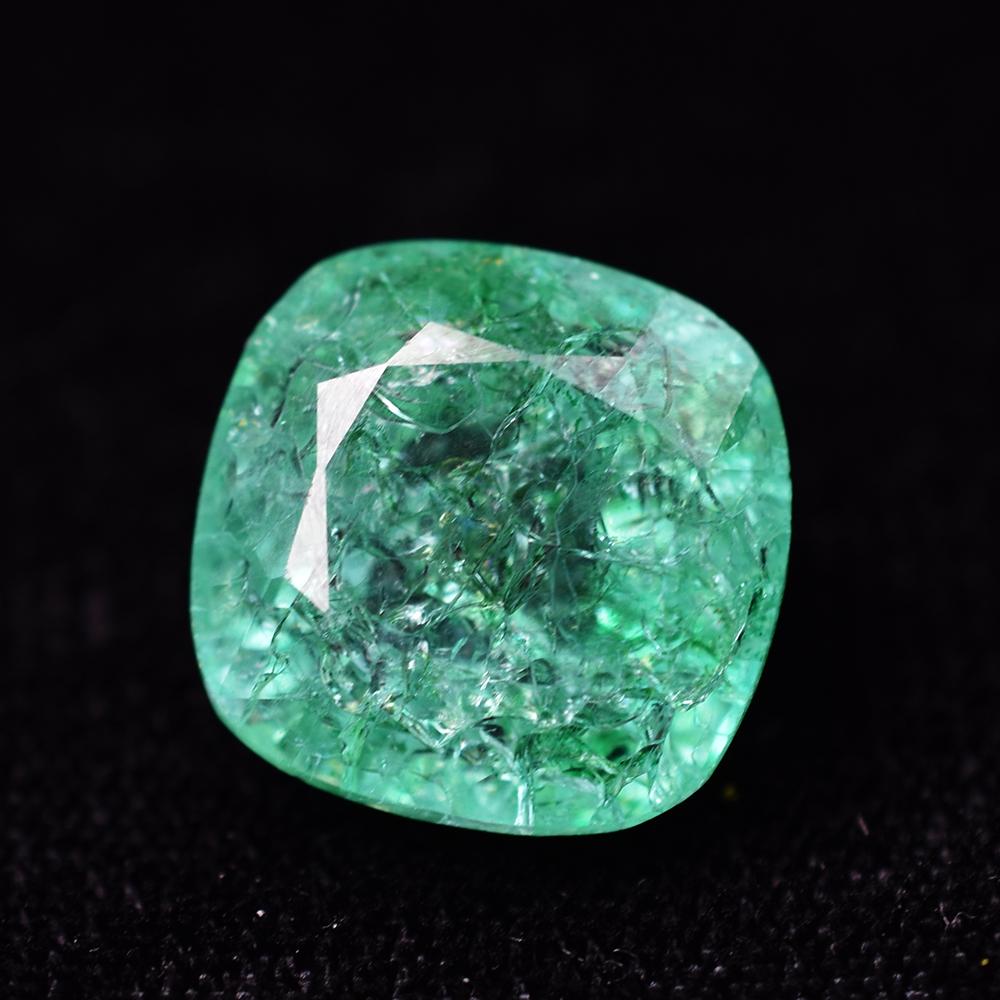 12.40 Ct Square Cushion Natural Green Emerald A++ Loose Gemstone