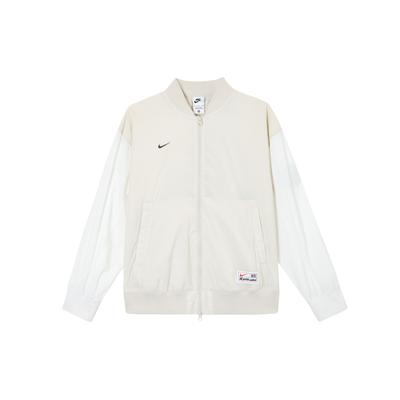 Логотип с буквенным принтом, цветной блок, двойная молния, тканая куртка, женская куртка, цвет белый FQ0703-072