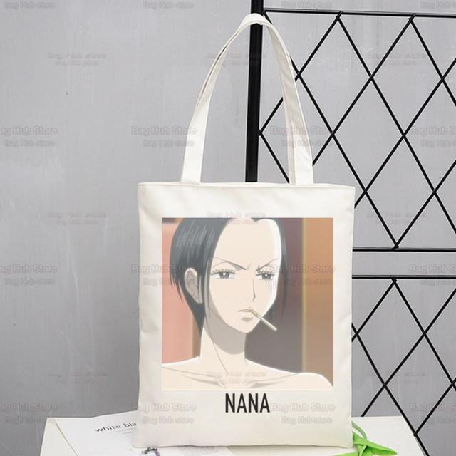 Нана Осаки Аниме Женская посылка Холст Сумка Манга Комацу Нана Сумки Сумки на плечо Повседневная сумка с черными камнями для покупок Сумка для девочек