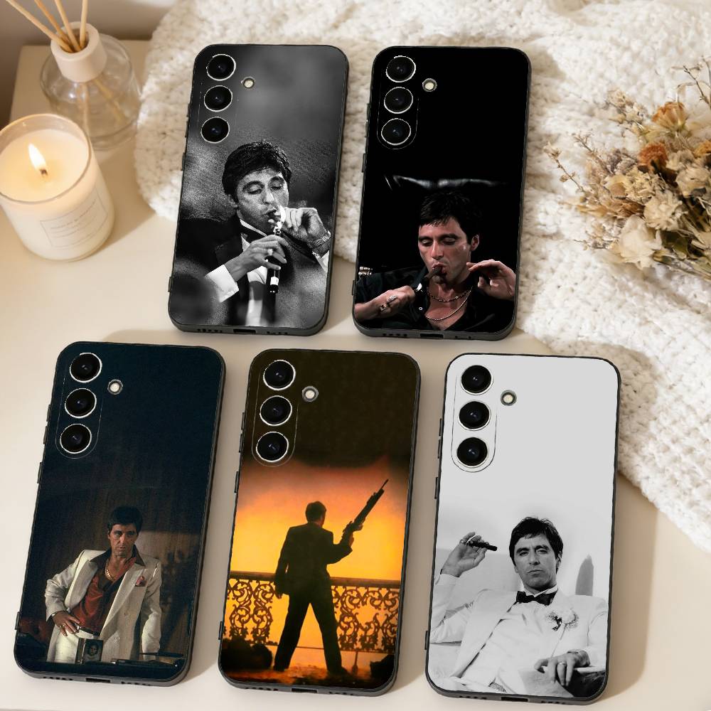 Scarfaces Tony Montana Phone Case For Samsung Galaxy A73,A72,A71,A70,A53,A52,A51,Others Soft Black Cover