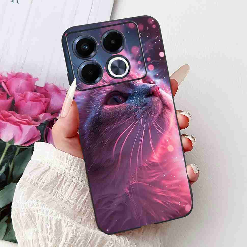 Защитный чехол для телефона для Infinix Note 40 5G Милый чехол с кошкой X6852 Силиконовый мягкий чехол для Infinix Note 40 Note40 5G Fundas Capa