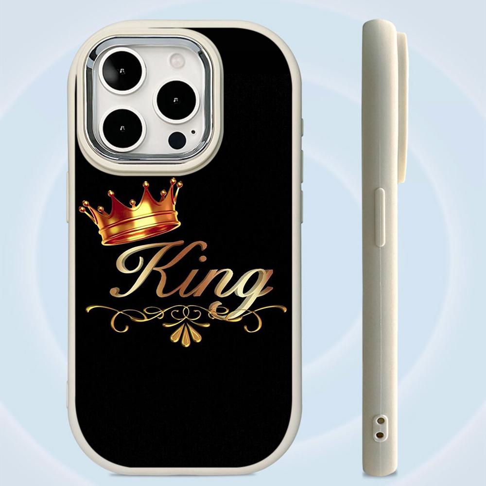 Мягкий чехол-накладка N84 King Queen Couples для Samsung S24 Ultra A14 iPhone 16 Pro Max Xiaomi Redmi Note13 с защитой корпуса камеры