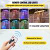 Fountain Spillway 36.2x3.2x8.1 Inch, Pool Waterfall Fountain 17 Colors Led, Pool Water Fall Kit With Remote, Pool Spillway Solid Acrylic Pool