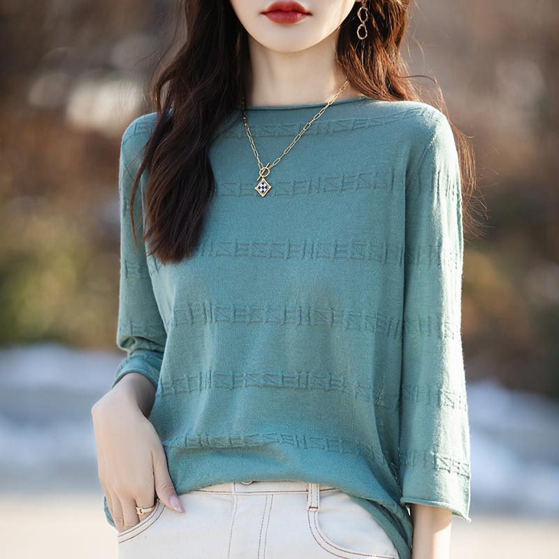 Всесезонный женский свитер из 50% шерсти и 50% шелка | Легкий теплый свитер из смеси | Роскошный трикотаж из кашемира и шелка