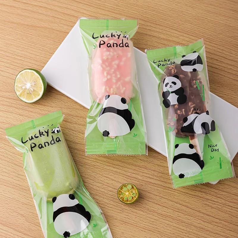 100 шт. пакет для мороженого-мороженого с пандой, одноразовый пластиковый пакет для заморозки, упаковка для мороженого-мороженого, декоративная форма