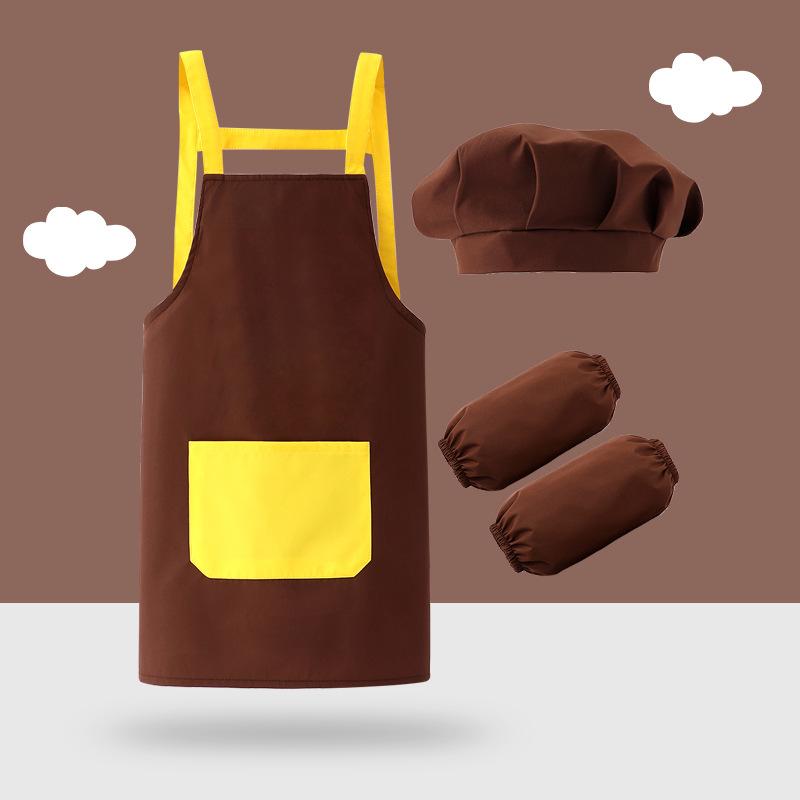 Детский фартук для мальчиков и девочек, кухонные фартуки с рукавом-шляпой, водонепроницаемые фартуки для рисования, художественный халат для детей, одежда для рисования и готовки