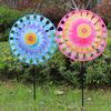 1 шт. Красочная двухслойная ветряная мельница на колышках, изысканный садовый ветряк, украшение для двора, для детских уличных посиделок, для газона