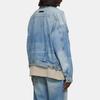 Fear of God Essentials Джинсовая куртка-тракер Осень/Зима 2022 года с эффектом потертости Индиго Унисекс Куртка Индиго-синий FOG-FW22-005