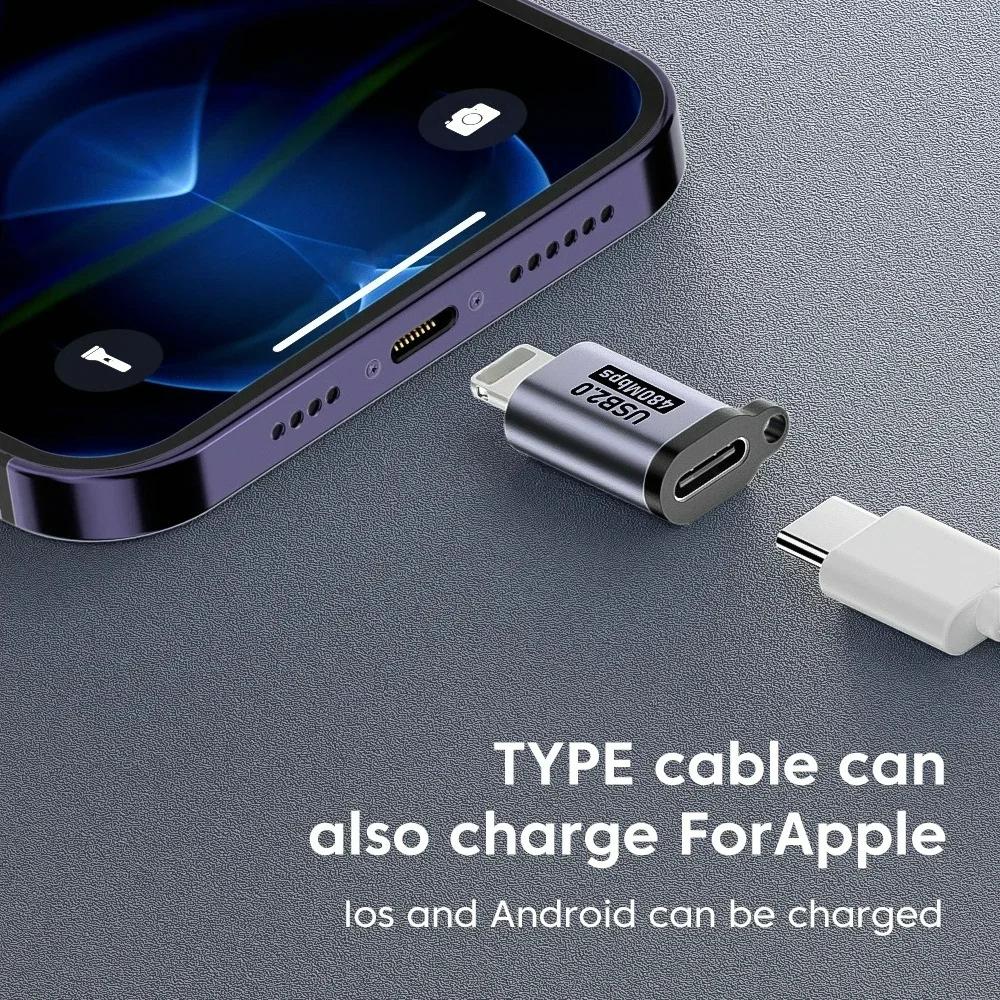 Адаптер Micro USB на Type C Мини-USB на USB C 480 Мбит/с Быстрая зарядка данных Разъем Адаптер USB-C на Lightning для