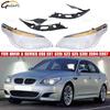 Прозрачная крышка для фар BMW 5 серии E60 E61 520i 523 525 530i 2004-2007 Старый стиль Защитное стекло фары Автомобильный абажур фары