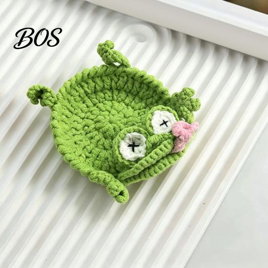 Scratch Resistant Coaster Handmade Crochet Squirrel Coaster, Funny Frog Duck Stress Relief Cup Mat, Cute Animal Drink for Desk Fun Kitchen Accessories