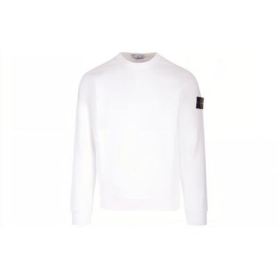 STONE ISLAND FW23 Свитшот с логотипом с круглым вырезом Мужской свитшот Белый 791562420-V0001