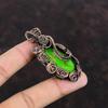 Медный Зеленый Бирюзовый Подвеска Подвеска, обернутая медной проволокой Подвеска ручной работы Украшения из проволоки Подвеска с драгоценным камнем Медные украшения Подарок для женщин