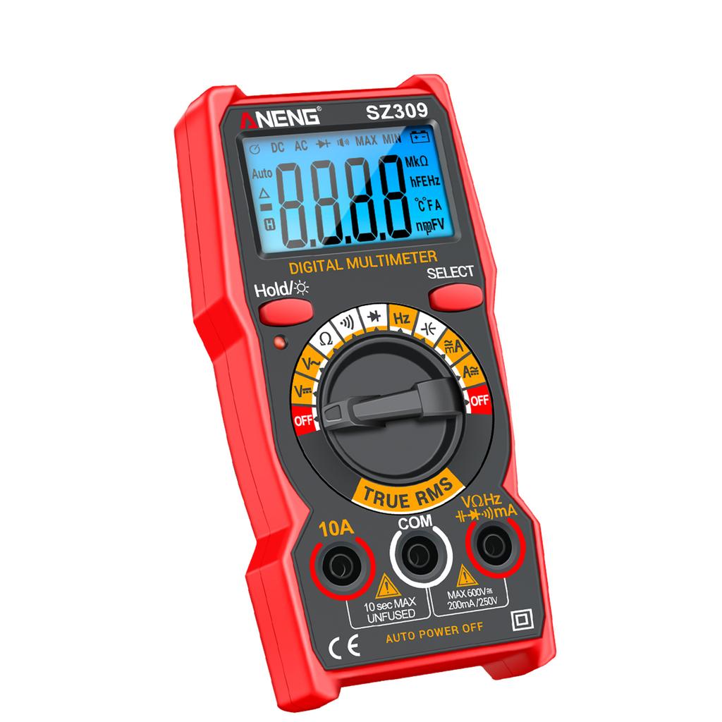 ANENG SZ309 Интеллектуальный мультиметр 1999 счетчик Высокоточный электрический тестер ЖК-подсветка ACDC