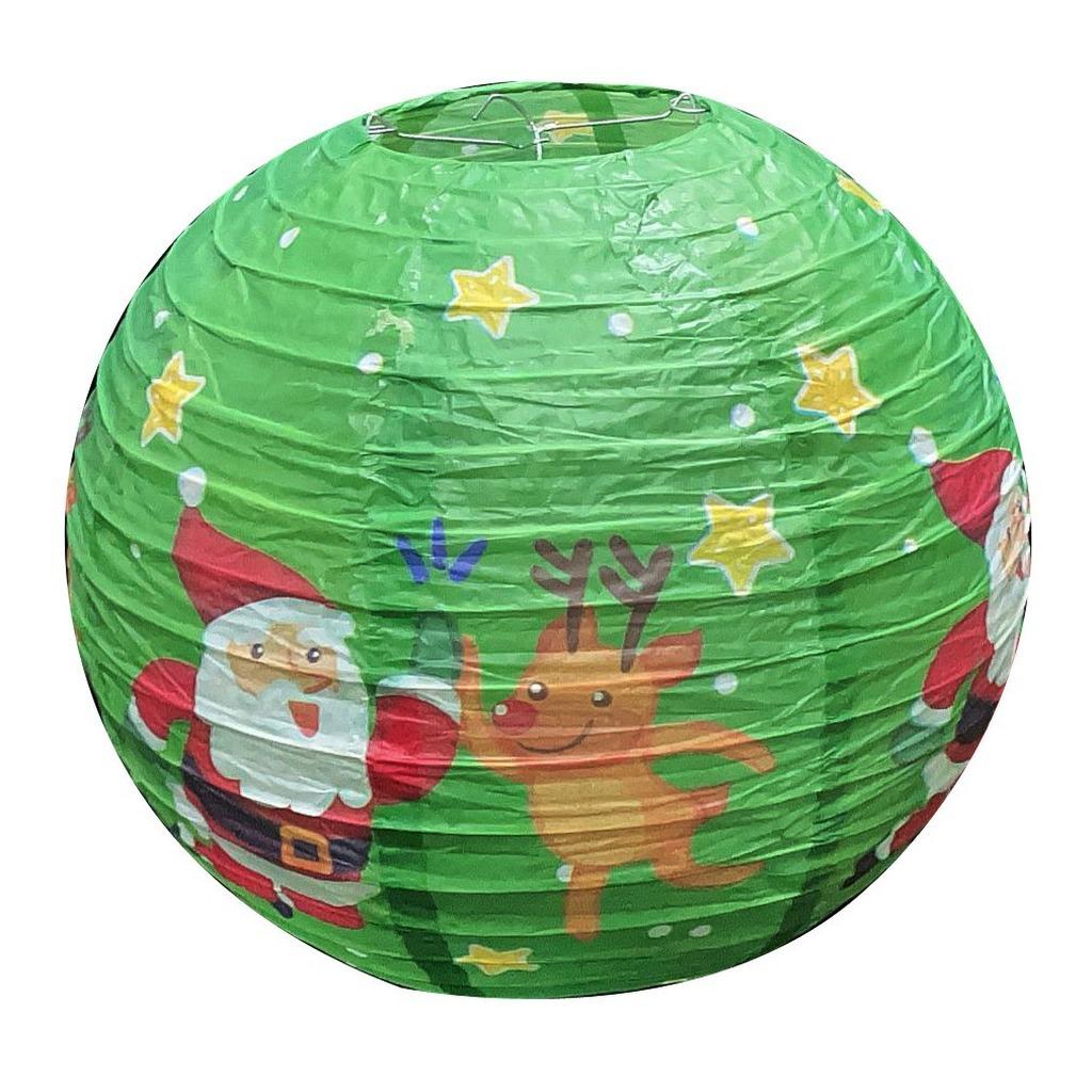 Christmas Decoration Hanging Pendant Not Easy To Deform Xmas Hanging Decoration Round Paper Lantern Christmas Themed For Walls