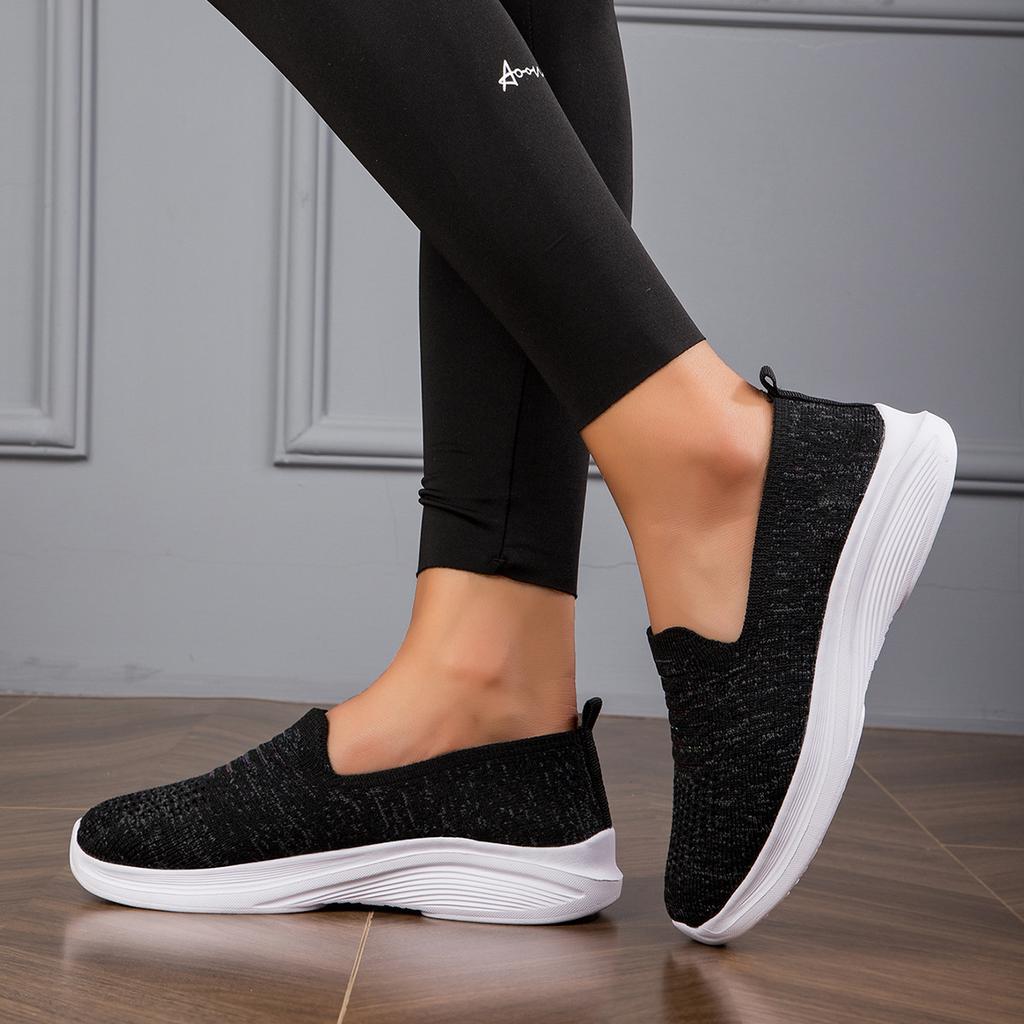 Shoes Women'S And Women'S Large Size Cloth Shoes Breathable Fly-Woven Shoes Soft-Soled Casual Mother Shoes