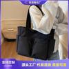 Casual Large-capacity Canvas Bag Women's New Versatile Multi-pocket Shoulder Bag Commuter Tote Bag