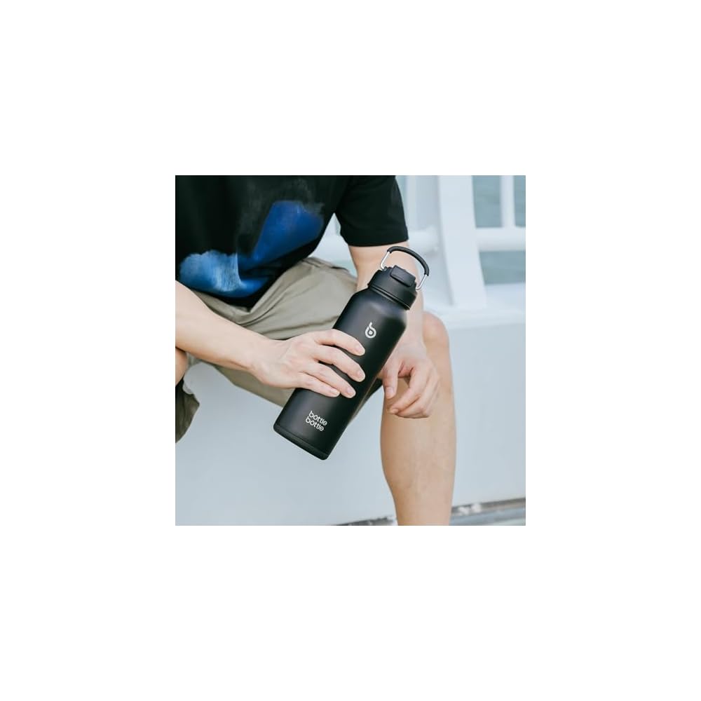 BOTTLE BOTTLE Water Bottle 1L Vacuum Insulated Stainless Steel 2-Way Lid with Straw Direct Drinking