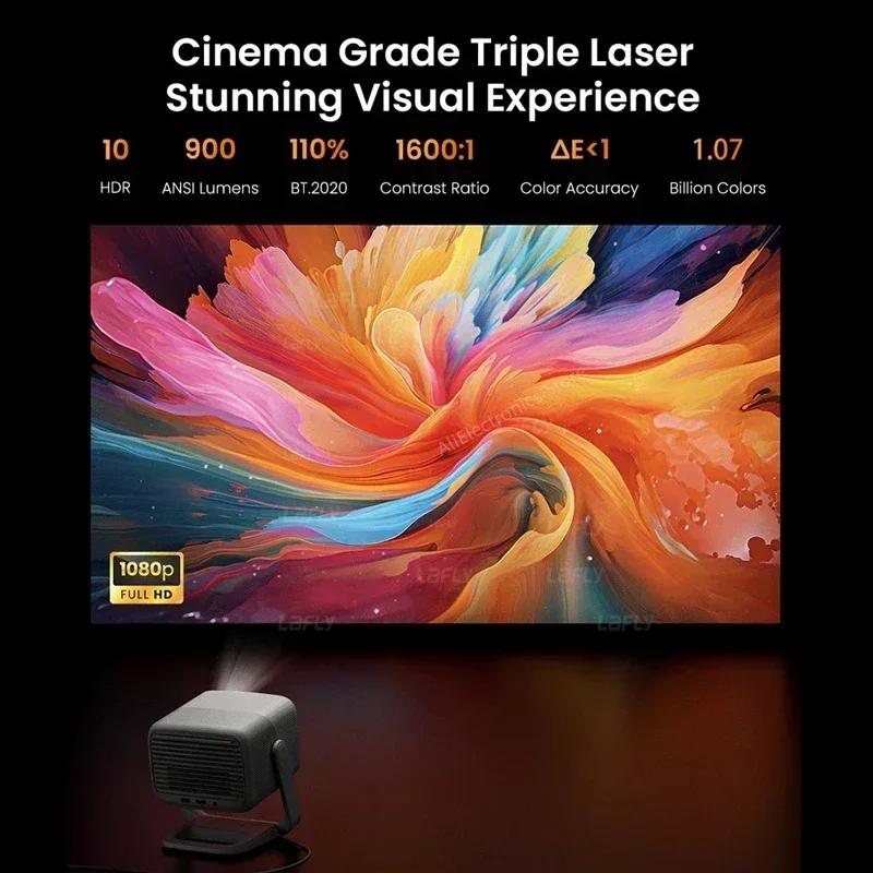 JMGO N1S Portable Triple Laser Projector - 4K UHD, 120Hz, 1200CVIA, for Home Theater & Outdoor Gaming