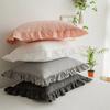 Cotton Pillowcase Solid Color Ruffle Edge Cushion Covers Decorative Soft And Breathable Rectangle Durable Fabric Bedding
