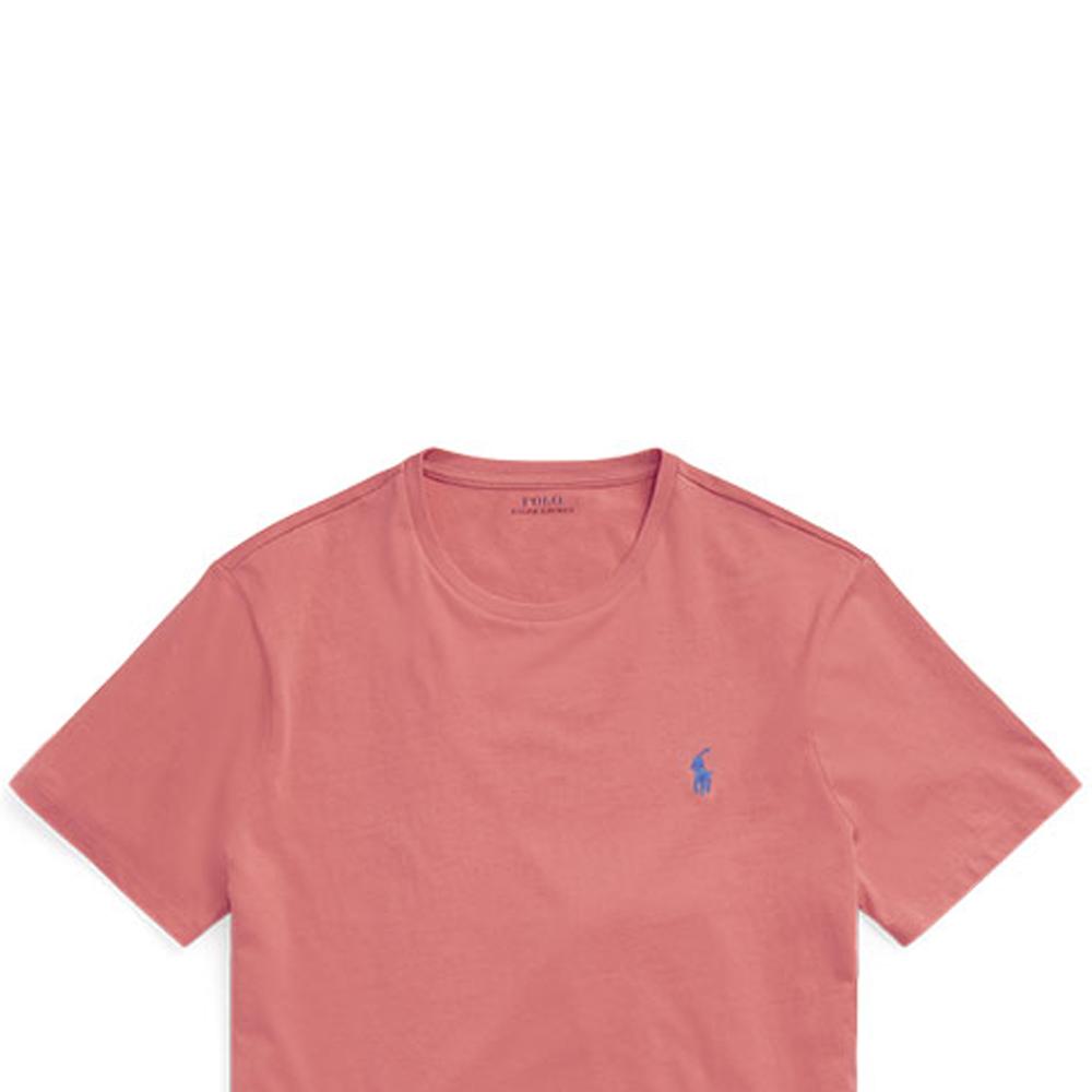 Polo Ralph Lauren Ss22 Solid Logo Вышитый круглый вырез короткий рукав футболка мужские топы розовый MNPOTSH1N821365-600