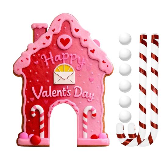 Набор для игры в гольф «Пряничный леденец» на День святого Валентина, поле для мини-гольфа с клюшкой и 6 мячами для веселья на семейной вечеринке в помещении, дома, в офисе