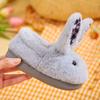 Cute Cartoon Rabbit Furry House Slippers for Girls, Warm Non-Slip Soft Indoor Walking Shoes for Autumn and Winter