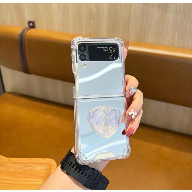 Роскошный браслет-цепочка со стразами, зеркало для макияжа, чехол для Samsung Galaxy Z Flip 4 Z Flip 3 Flip3 Zflip 5g, противоударный чехол