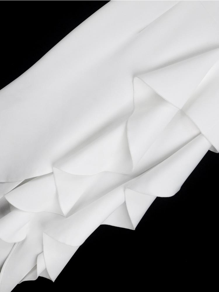 Women Luxury Guest Wedding Party Dresses Elegant V Neck Short Ruffles Sleeves Irregular Slit Bodycon Slim Classy Fashion Gowns