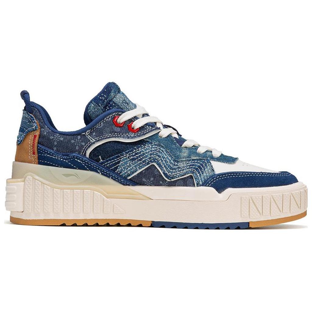 Li Ning 001 Unblock Durable Non-Slip Low-Top Skate Shoes Men Sneakers Blue White AGCT085-1