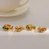 Stainless Steel Adjustable Ring for Women Colorful Crystals 18K Gold Color Rings Luxury Jewelry High-Quality Fashion Accessies