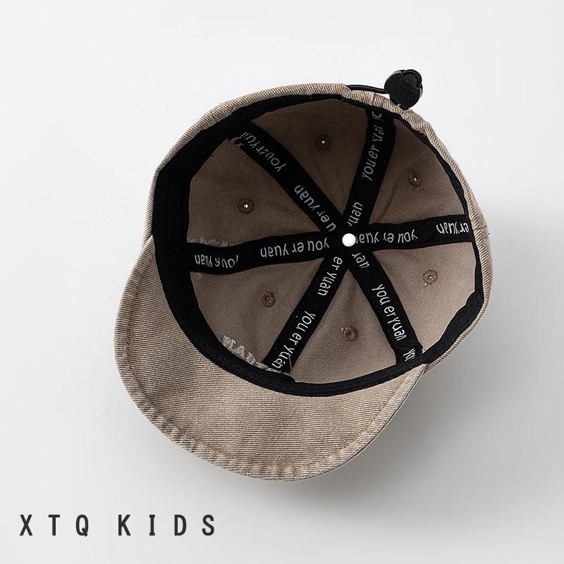 Джинсовая кепка-бейсболка для младенцев с утиным клювом и мягким козырьком - Очаровательная панамка с дизайном медвежонка для малышей