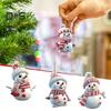 5 Pcs Christmas Snowman Pendant Acrylic Cartoon Snowman Hanging Ornaments Holiday Christmas Tree Hanging Snowmen for Home Decor
