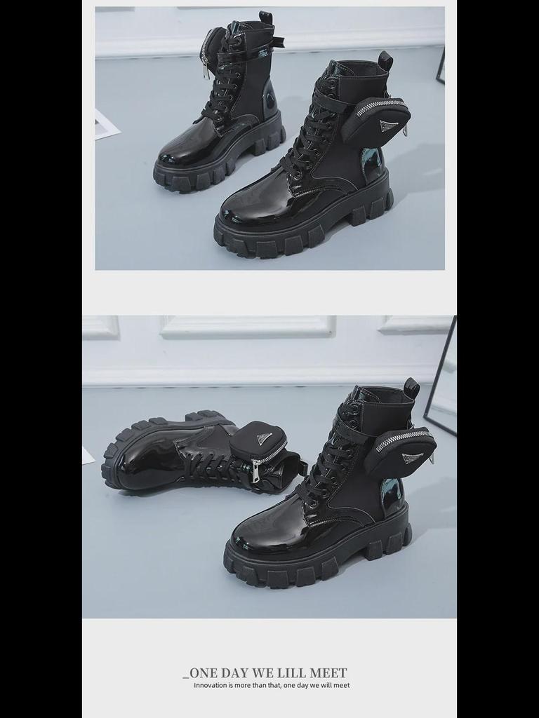 Летние ботинки Martin в британском стиле 2021 года: Большая платформа, короткая труба, боковая сумка, женская байкерская мода