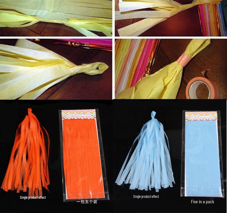 EU & US Romantic Wedding Room or Birthday Paper Tassel Curtain (35cm) DIY Festive Decoration