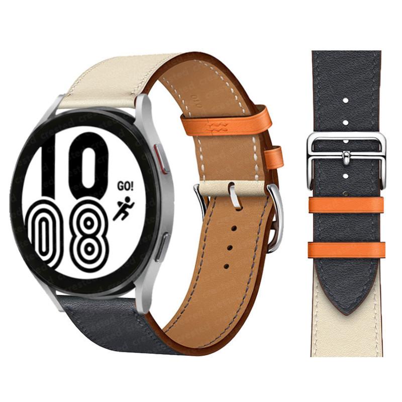 20mm 22mm Leather Band For Samsung Galaxy watch 5/6/pro/4/classic 44mm 40mm Active 2/3/S3/Huawei GT-2-Pro Bracelet watch 4 strap