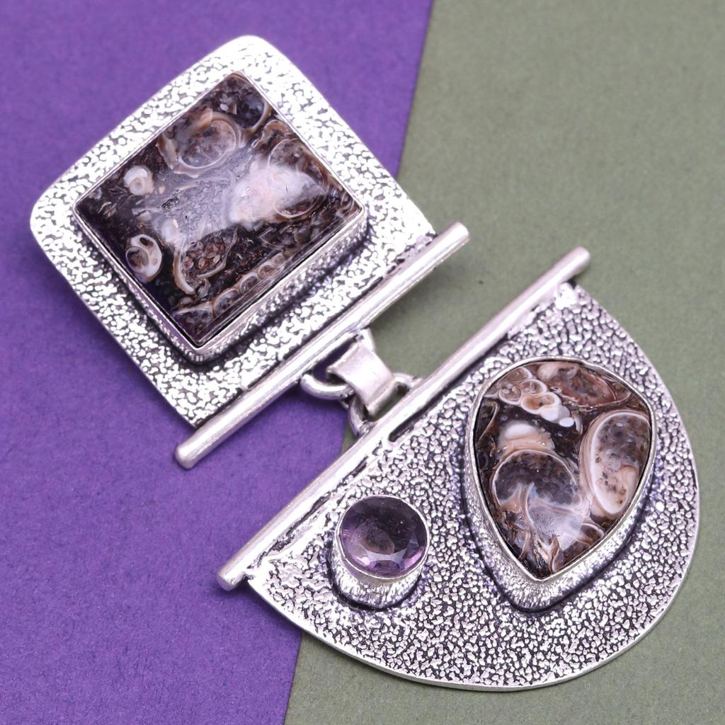 ПОДВЕС ИЗ МАССИВНОГО СЕРЕБРА С ЯШМОЙ ТУРТЕЛЛА ДЮЙМ Яшма Туртелла Серебро