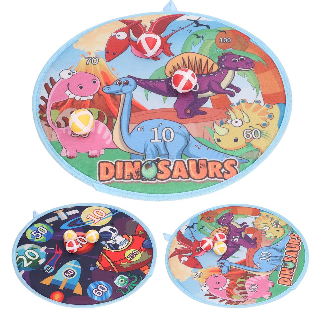 Kids Round Dart Board Game Set with 3 Strong Balls Cartoon Educational Large Dart Board Toys