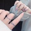 Purple Crystal Irregular Heart Ring for Women Korean Fashion Luxury Zircon Open Adjustable Y2K Style Exquisite Jewelry Accessory