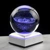 , Стеклянный шар 3D Планеты 80 мм с подставкой со светодиодной лампой для украшения дома и Рождественского мемориала Свадьбы